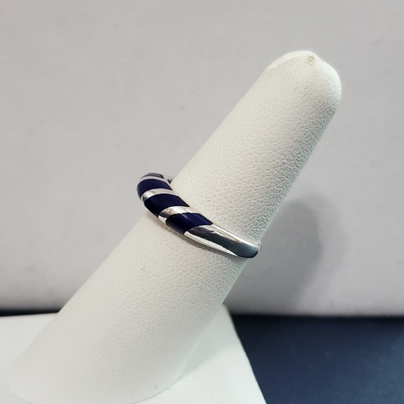 Sterling Lapis Band Ring - Picture 9 of 13